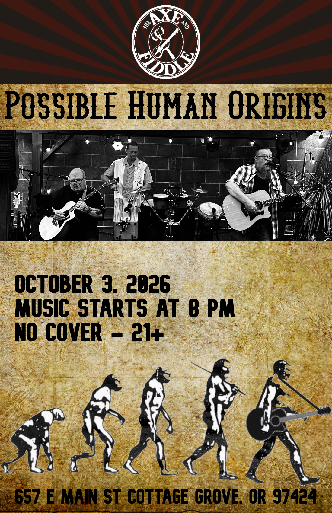 PHO/Possible Human Origins – FREE at Axe & Fiddle